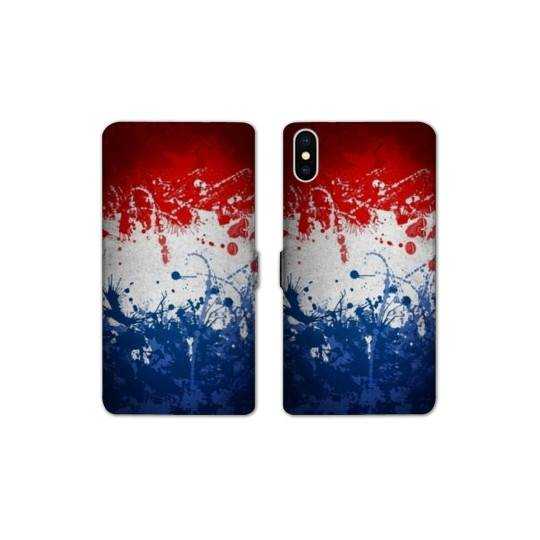 Housse cuir portefeuille Samsung Galaxy A10 France Eclaboussure