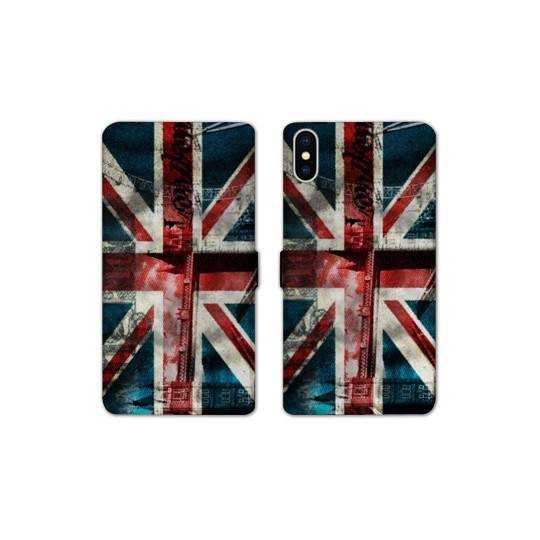 Housse cuir portefeuille Samsung Galaxy A10 Angleterre UK Jean's