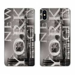 Housse cuir portefeuille Samsung Galaxy A10 Amerique USA New York