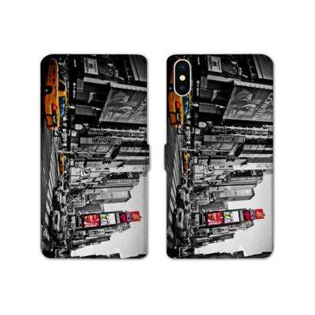 Housse cuir portefeuille Samsung Galaxy A10 Amerique USA New York Taxi