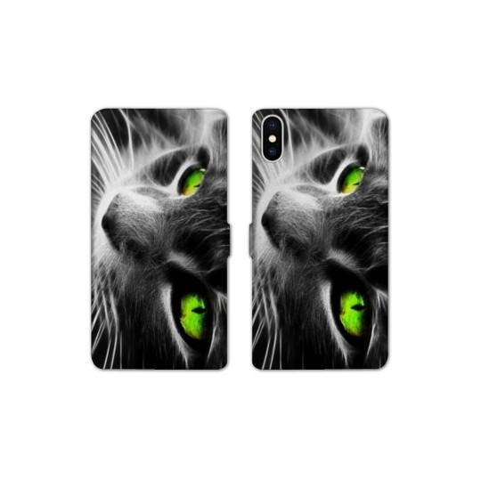 Housse cuir portefeuille Samsung Galaxy A10 Chat Vert