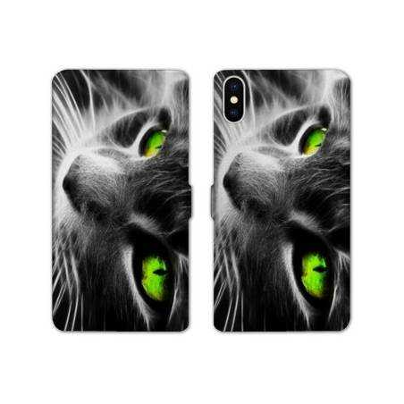 Housse cuir portefeuille Samsung Galaxy A10 Chat Vert