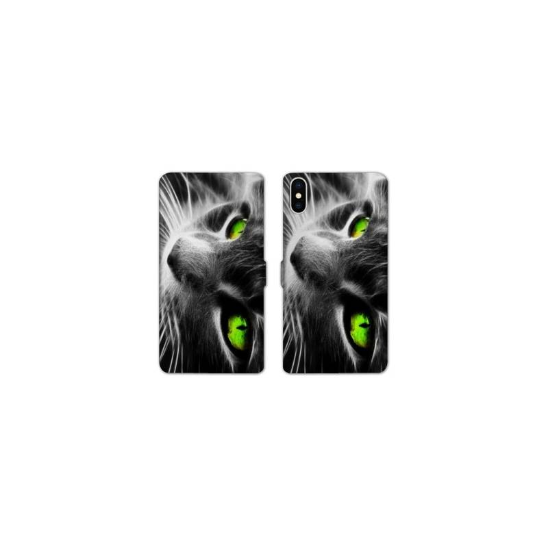 Housse cuir portefeuille Samsung Galaxy A10 Chat Vert