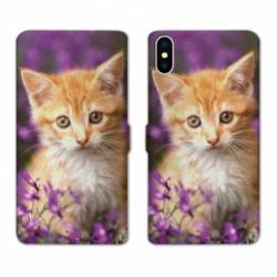 Housse cuir portefeuille Samsung Galaxy A10 Chat Violet