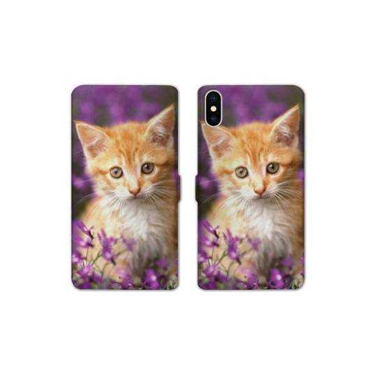 Housse cuir portefeuille Samsung Galaxy A10 Chat Violet