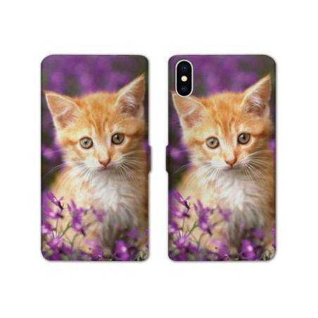 Housse cuir portefeuille Samsung Galaxy A10 Chat Violet