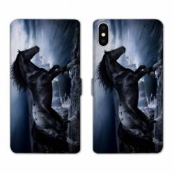 Housse cuir portefeuille Samsung Galaxy A10 Cheval
