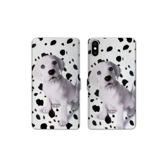 Housse cuir portefeuille Samsung Galaxy A10 Chien dalmatien