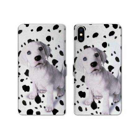 Housse cuir portefeuille Samsung Galaxy A10 Chien dalmatien
