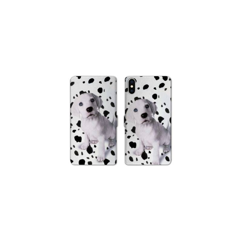 Housse cuir portefeuille Samsung Galaxy A10 Chien dalmatien