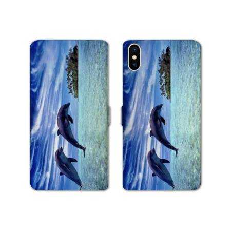 Housse cuir portefeuille Samsung Galaxy A10 Dauphin ile