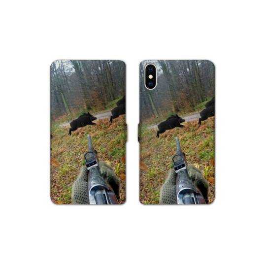 Housse cuir portefeuille Samsung Galaxy A10 chasse Vision Tir