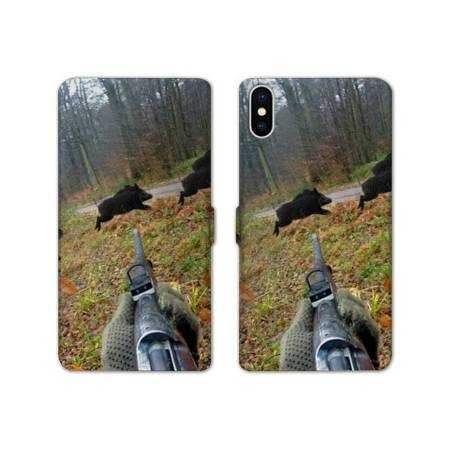 Housse cuir portefeuille Samsung Galaxy A10 chasse Vision Tir