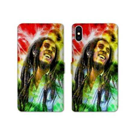 Housse cuir portefeuille Samsung Galaxy A10 Bob Marley Color