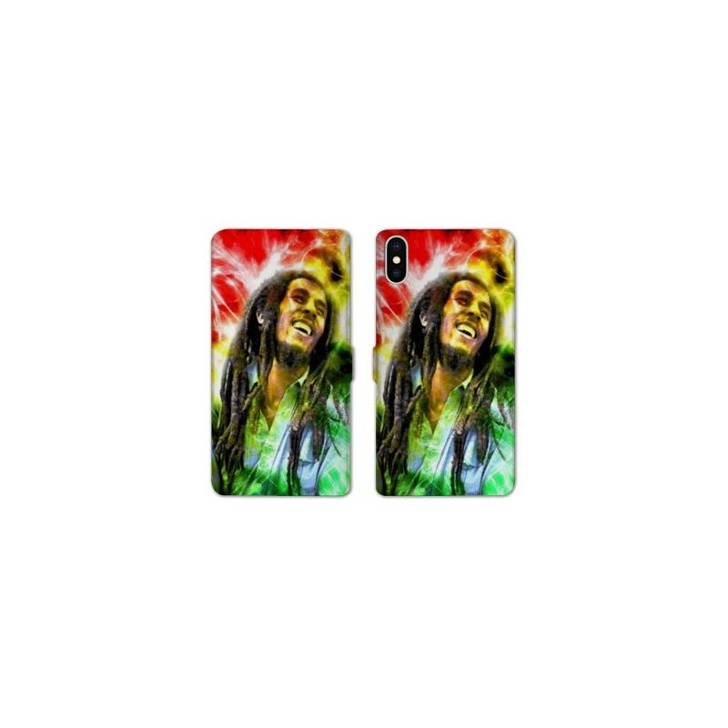 Housse cuir portefeuille Samsung Galaxy A10 Bob Marley Color