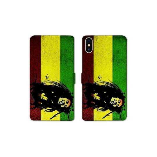 Housse cuir portefeuille Samsung Galaxy A10 Bob Marley Drapeau