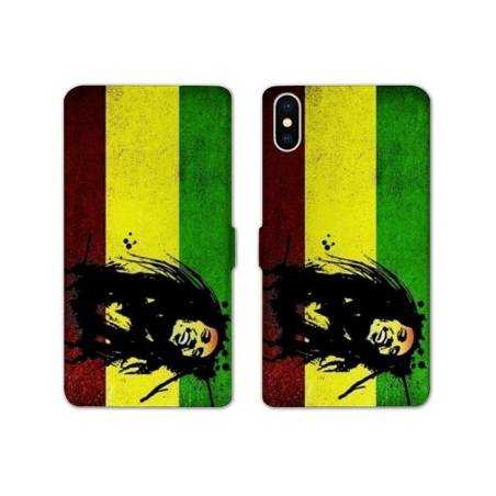 Housse cuir portefeuille Samsung Galaxy A10 Bob Marley Drapeau