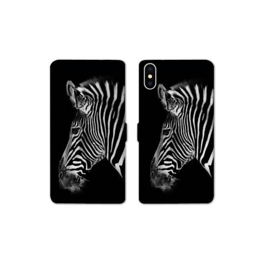 Housse cuir portefeuille Samsung Galaxy A10 savane Zebra