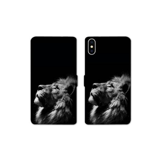 Housse cuir portefeuille Samsung Galaxy A10 roi lion