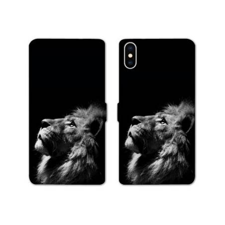 Housse cuir portefeuille Samsung Galaxy A10 roi lion