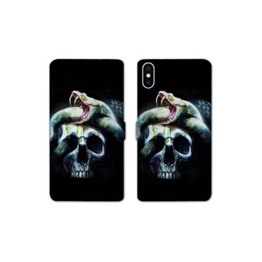 Housse cuir portefeuille Samsung Galaxy A10 serpent crane