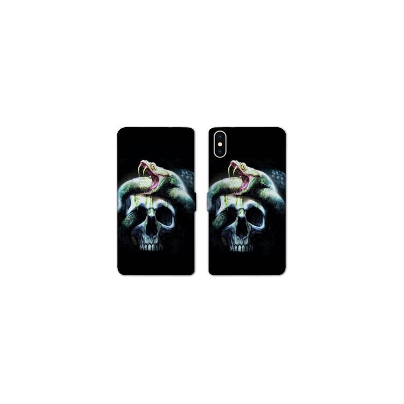 Housse cuir portefeuille Samsung Galaxy A10 serpent crane