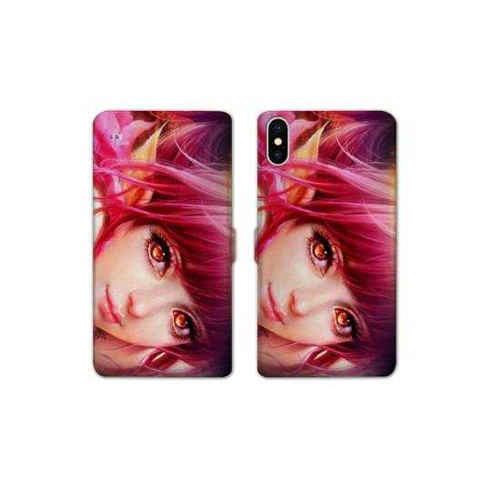 Housse cuir portefeuille Samsung Galaxy A10 Manga Elfe