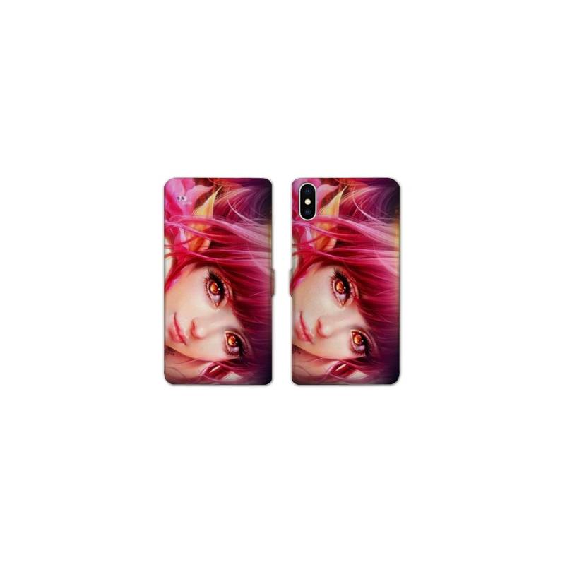 Housse cuir portefeuille Samsung Galaxy A10 Manga Elfe