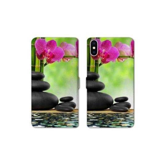 Housse cuir portefeuille Samsung Galaxy A10 orchidee eau