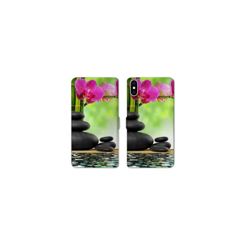 Housse cuir portefeuille Samsung Galaxy A10 orchidee eau