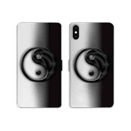Housse cuir portefeuille Samsung Galaxy A10 Yin Yang 3d