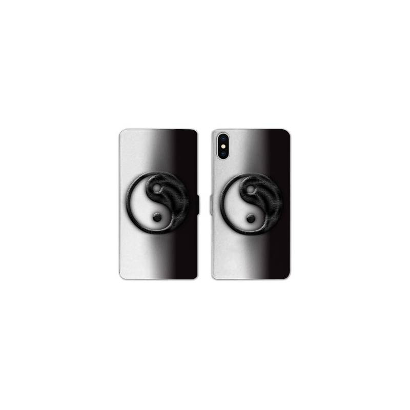 Housse cuir portefeuille Samsung Galaxy A10 Yin Yang 3d