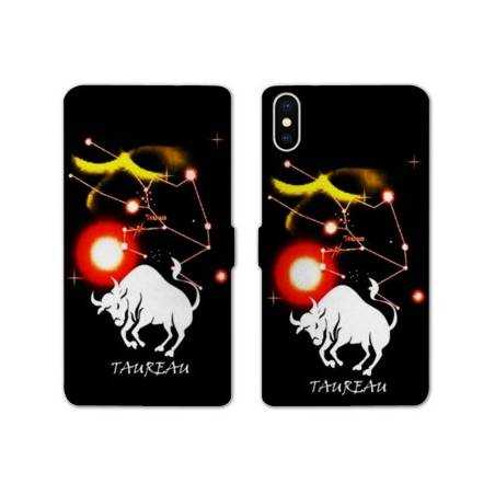 Housse cuir portefeuille Samsung Galaxy A10 signe zodiaque Taureau