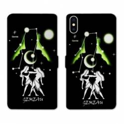 Housse cuir portefeuille Samsung Galaxy A10 signe zodiaque Gémeaux