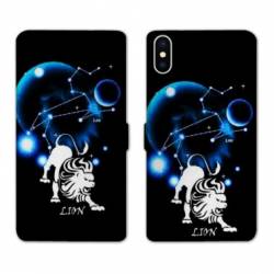 Housse cuir portefeuille Samsung Galaxy A10 signe zodiaque Lion
