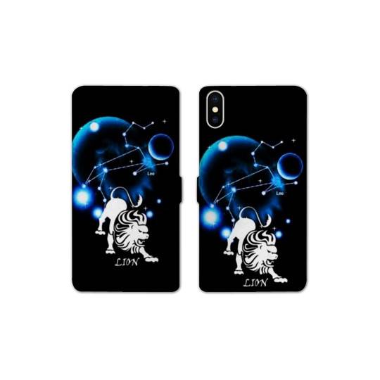 Housse cuir portefeuille Samsung Galaxy A10 signe zodiaque Lion