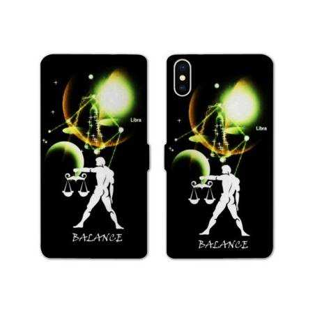 Housse cuir portefeuille Samsung Galaxy A10 signe zodiaque Balance