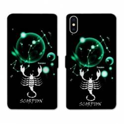 Housse cuir portefeuille Samsung Galaxy A10 signe zodiaque Scorpion