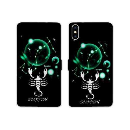 Housse cuir portefeuille Samsung Galaxy A10 signe zodiaque Scorpion