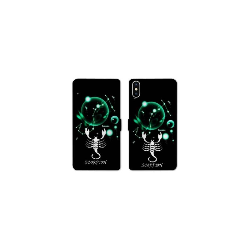Housse cuir portefeuille Samsung Galaxy A10 signe zodiaque Scorpion