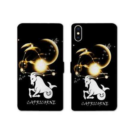 Housse cuir portefeuille Samsung Galaxy A10 signe zodiaque Capricorne