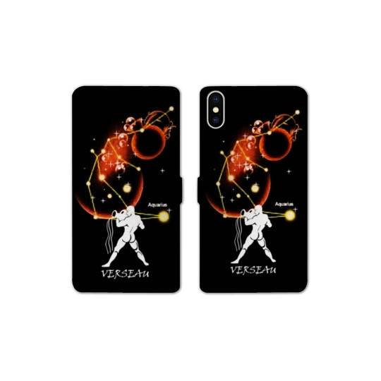 Housse cuir portefeuille Samsung Galaxy A10 signe zodiaque Verseau