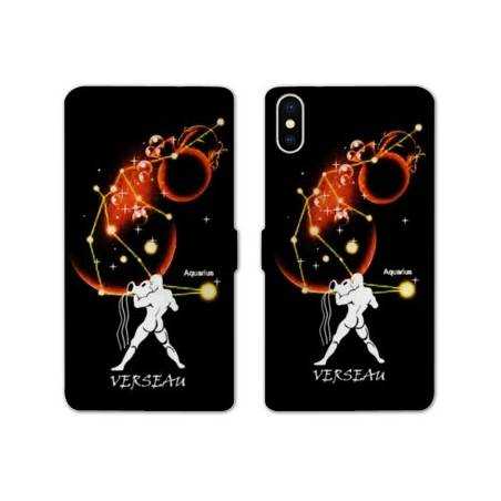 Housse cuir portefeuille Samsung Galaxy A10 signe zodiaque Verseau