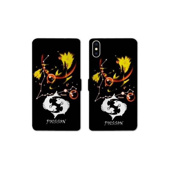 Housse cuir portefeuille Samsung Galaxy A10 signe zodiaque Poisson