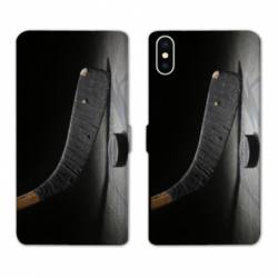 Housse cuir portefeuille Samsung Galaxy A10 Hockey palet