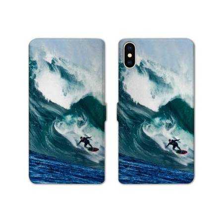 Housse cuir portefeuille Samsung Galaxy A10 Surf vague
