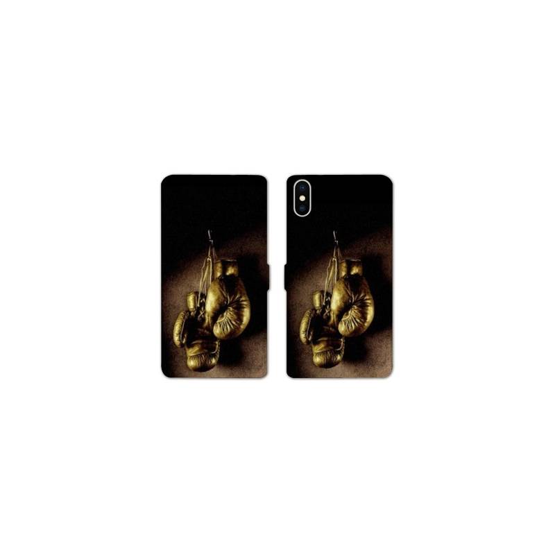 Housse cuir portefeuille Samsung Galaxy A10 Boxe gant vintage