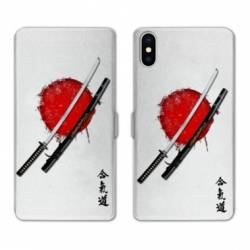 Housse cuir portefeuille Samsung Galaxy A10 Japon épée