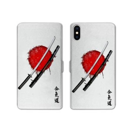 Housse cuir portefeuille Samsung Galaxy A10 Japon épée