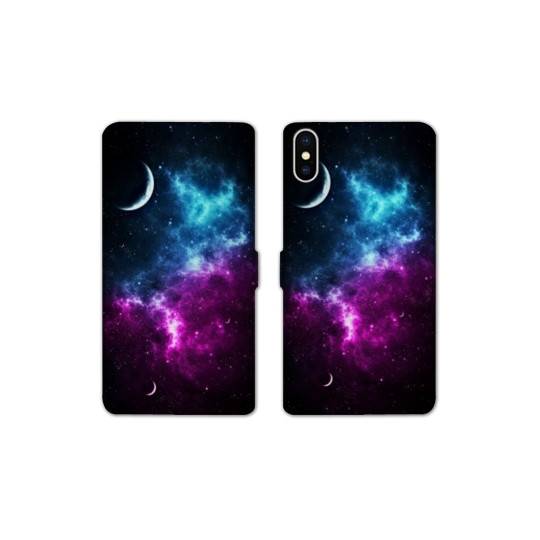 Housse cuir portefeuille Samsung Galaxy A10 Univers Bleu violet